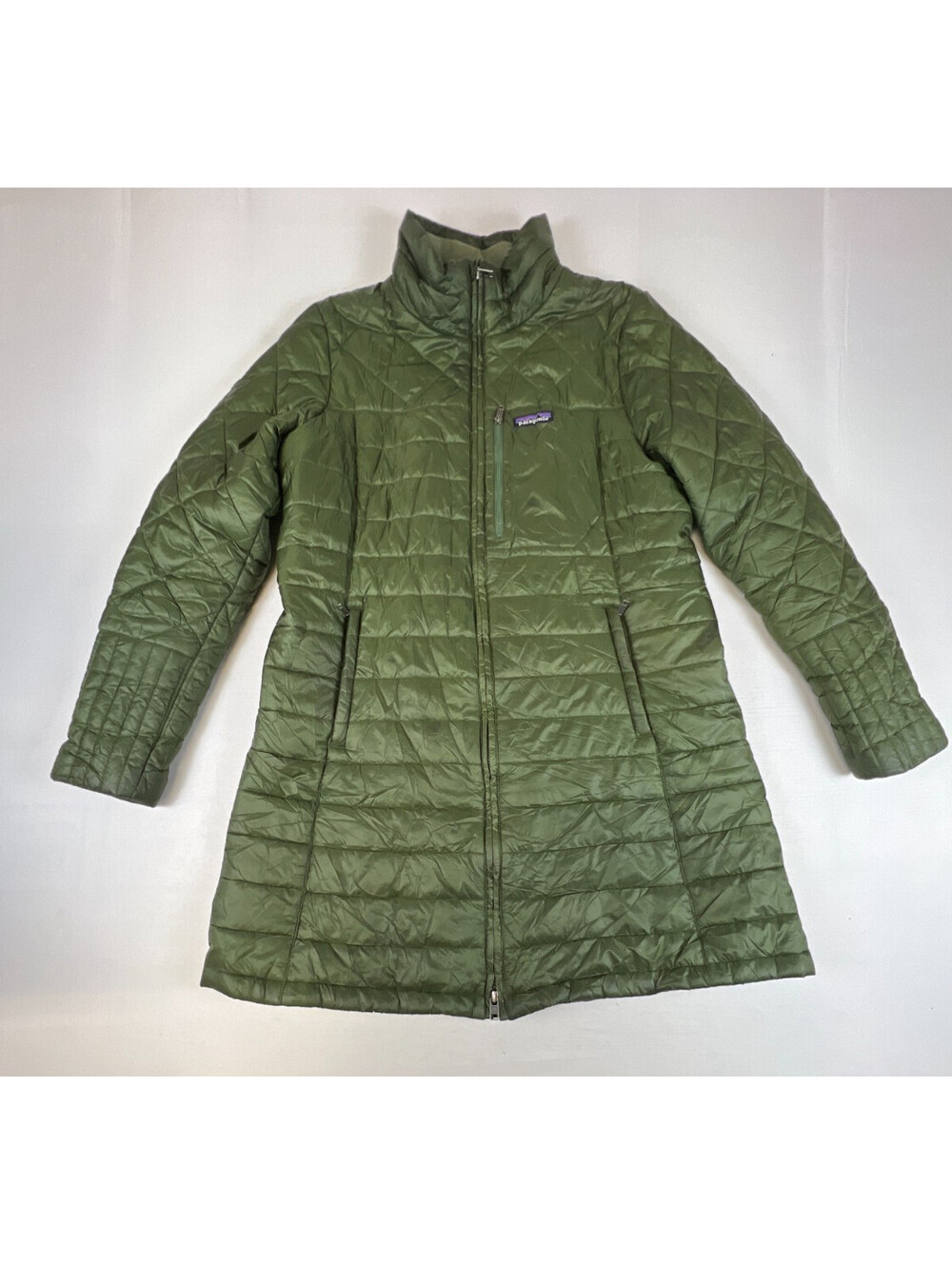Patagonia Radalie Parka Jacket Womens XL Green Quilted Insulated Winter Coat